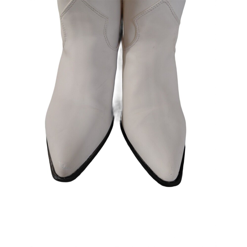 Pretty Little Thing Cream Cowboy Boots Boots Women's Size 9 Cowgirl Boots - Picture 4 of 11